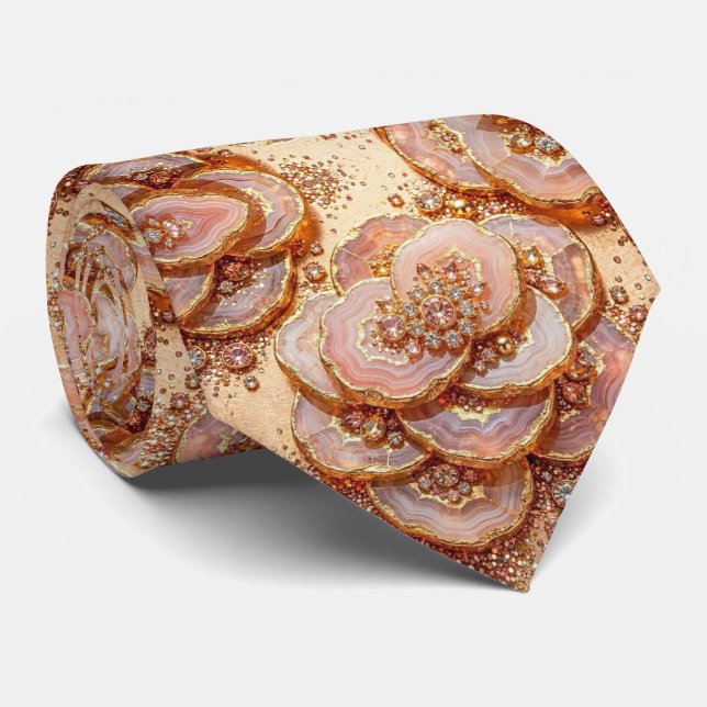Seda de Luxo Falsa | Gravata de Pescoço Geodo Dour (Rolled)