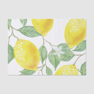 Seda Decoupage de Papel Tecido Amarelo-Limão