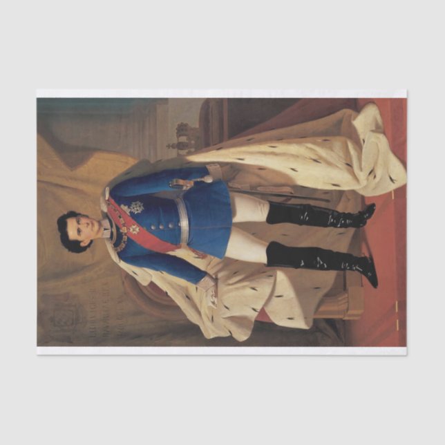 Seda Decoupage de Papel Tecido do Ludwig II (Frente )