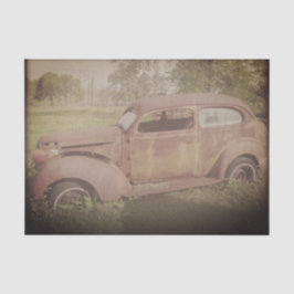 Seda Decoupage de Papel Tecidual do carro vintage