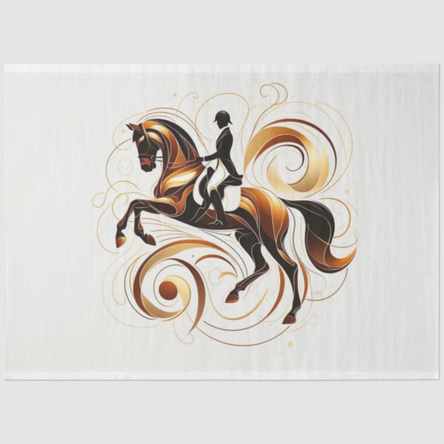 Seda Design de Equestre Equestre Equestre de Papel Teci (Frente )