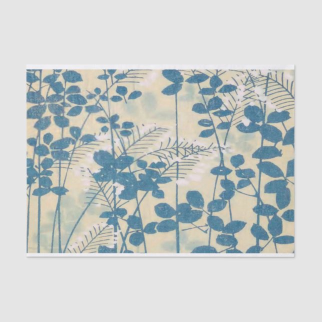 Seda Design de Flor Antiquado - Papel Tecido para Arran (Frente )