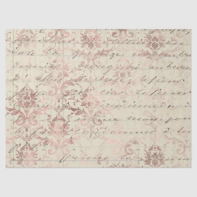 Seda Design de papel Dourado Ephemera Rosa 10 (Frente )