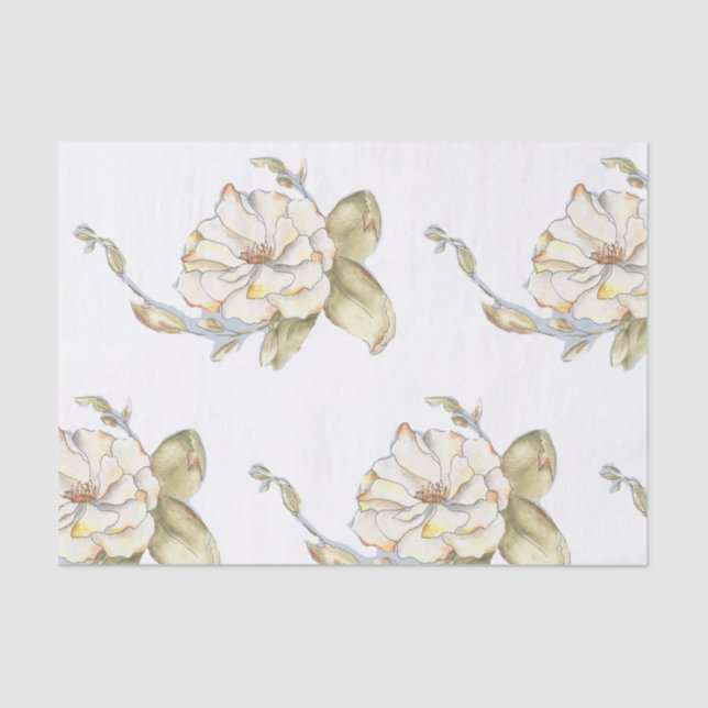 Seda Design de Rosa do shrub em papel tecidular (Frente )