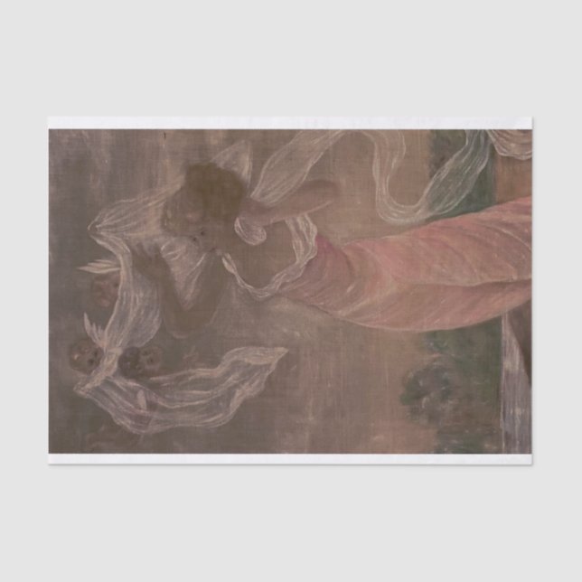 Seda Desligamento de anjo de papel tecido vitoriano (Frente )