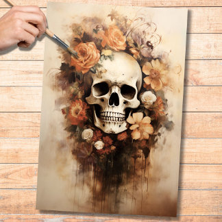 Seda Dia do Papel De Decoupage Do Crânio 1 Morto