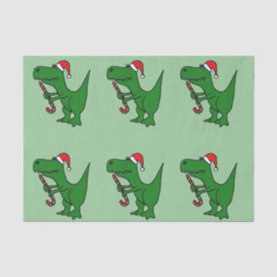 Seda Dinossauro engraçado de T-Rext no lenço de papel