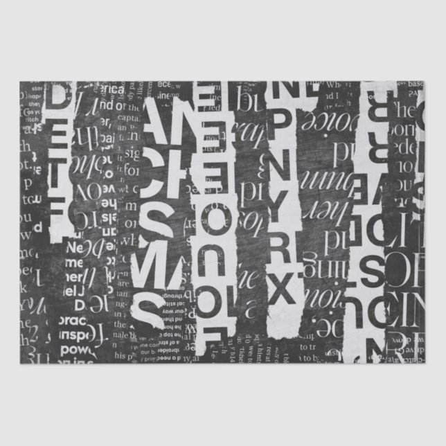 Seda Dissociação de Arte de Colagem de Texto ou Papel T (Frente )