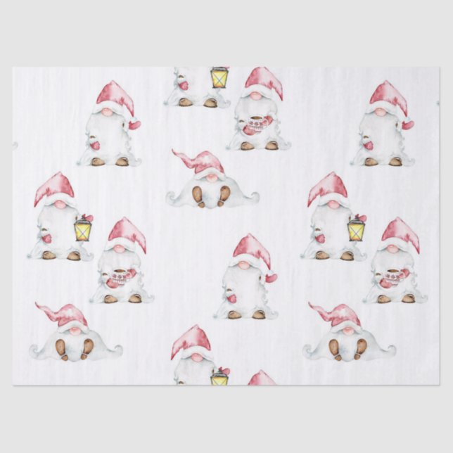 Seda Dissociação de Papel Tecido - Gnomos de Natal (Frente )