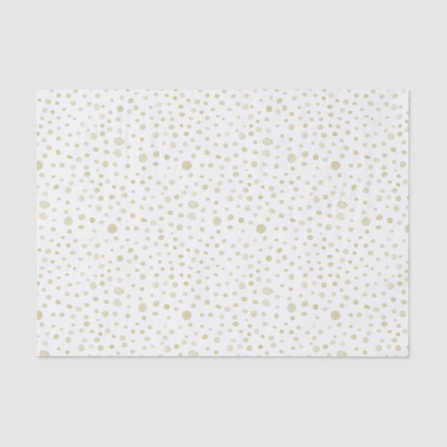 Seda Dourado Papel de Tecido Confetti Watercolor Dots (Frente )