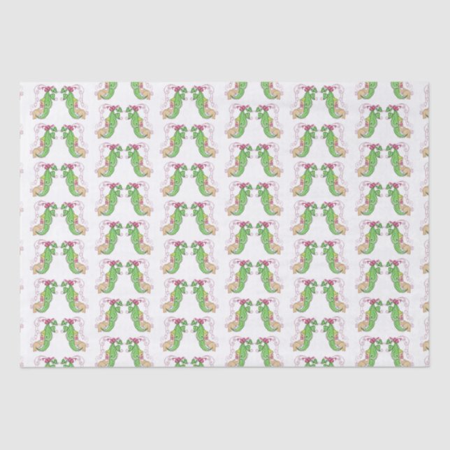 Seda Duas ervilhas em um lenço de papel do vagem (Frente )