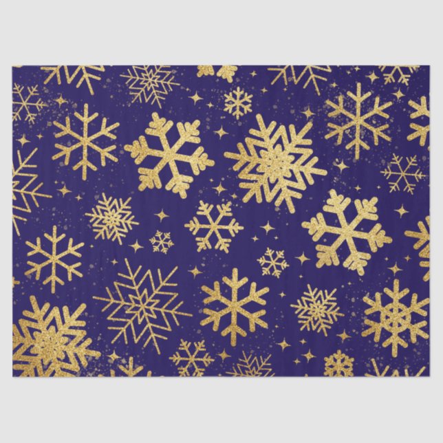 Seda Elegância de Floco de Neve Dourado – Papel Tecido (Frente )