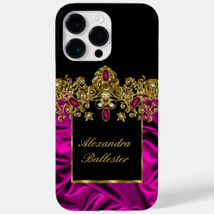 Seda Elegante Rica Rosa Dourado preto