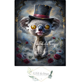 Seda Engraçado Animal com papel de Decoupage do Chapéu.