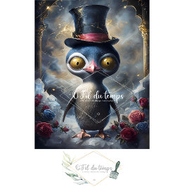 Seda Engraçado Animal com papel de Decoupage do Chapéu.