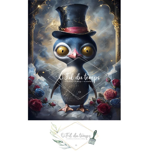 Seda Engraçado Animal com papel de Decoupage do Chapéu. (Criador carregado)