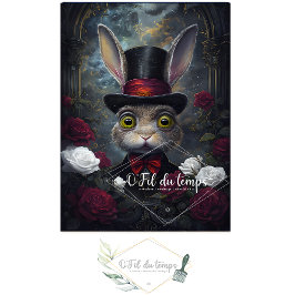 Seda Engraçado Animal com papel de Decoupage do Chapéu.