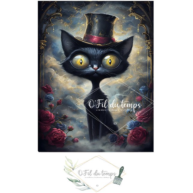 Seda Engraçado Animal com papel de Decoupage do Chapéu. (Criador carregado)