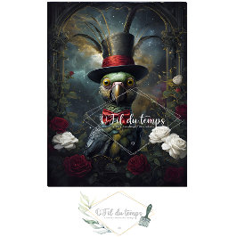 Seda Engraçado Animal com papel de Decoupage do Chapéu.