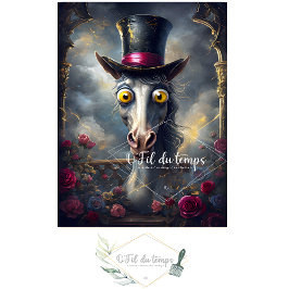 Seda Engraçado Animal com papel de Decoupage do Chapéu.