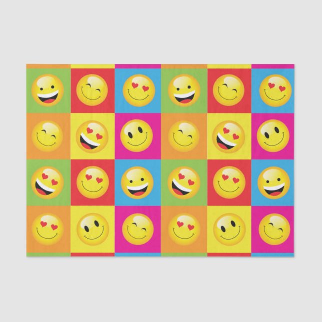 Seda Engraçado Feliz Emoji Smilie Enfrenta Papel de Fes (Frente )