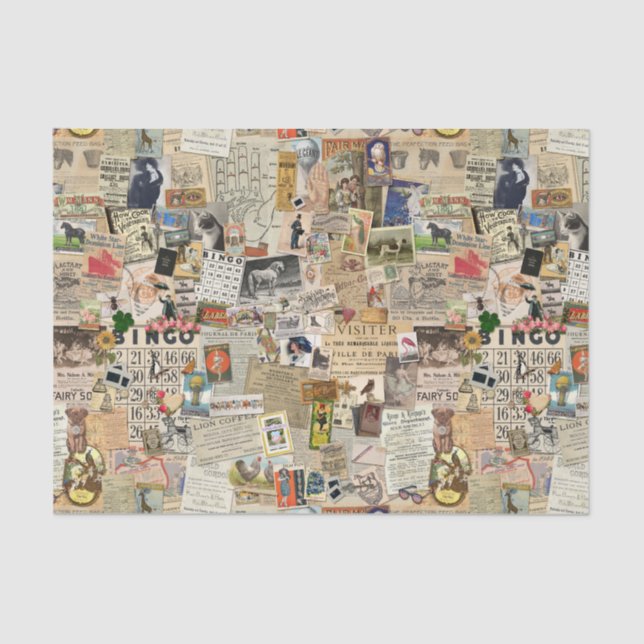 Seda Ephemera Scatter Decoupage ou colagem de papel (Frente )