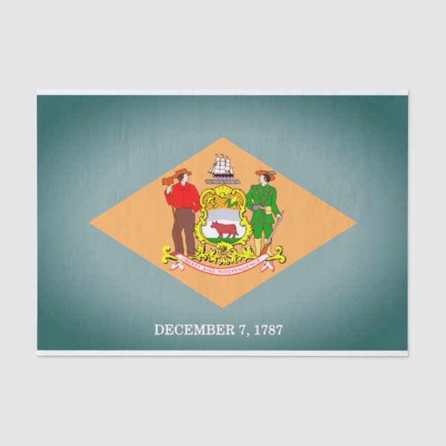 Seda Estado de bandeira do Papel Tecido de Delaware (Frente )