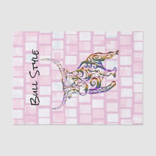 Seda Estilo de Bull Papel Teclado Cor-de-Rosa (Frente )