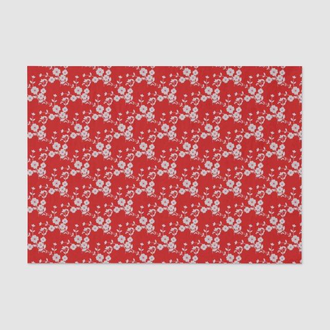 Seda Estilo de Spray Floral 1, PAPEL DE WRAP TISSUE Ver (Frente )