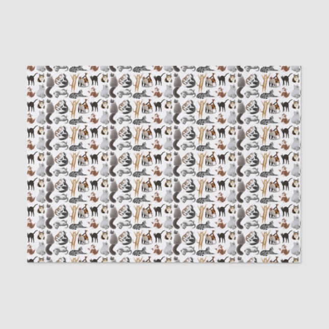 Seda Eu amo o lenço de papel dos gatos (Frente )