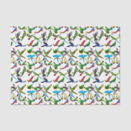 Seda Eu amo o lenço de papel dos papagaios