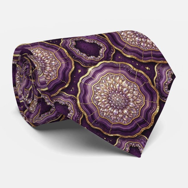 Seda Falsa de Luxo | Gravata de Pescoço Deep Plum  (Rolled)