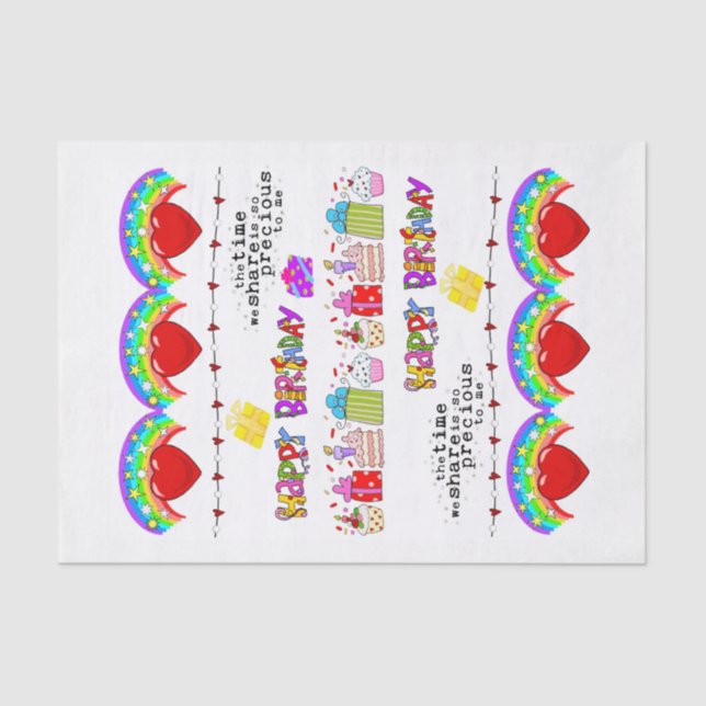 Seda Feliz aniversário do Papel Tecido do dia de os nam (Frente )