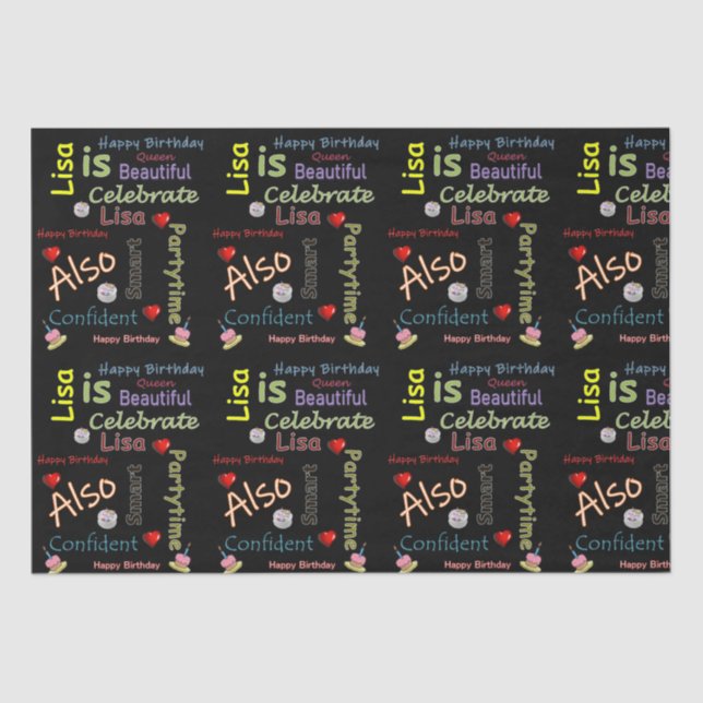 Seda Feliz Aniversário, Papel de Tecido Lisa (Frente )