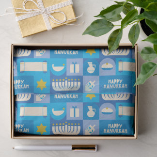 Seda Feliz Hanukkah Grid de Recortes de Papel