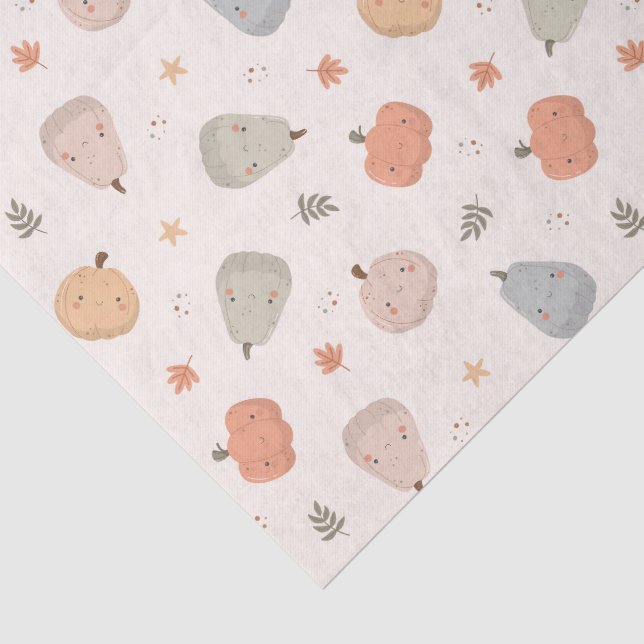 Seda Feliz Padrão de Abóbora Cuta - Papel Tecidual (Detalhes)