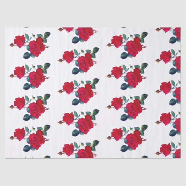 Seda Fileiras do lenço de papel vermelho das rosas (Frente )