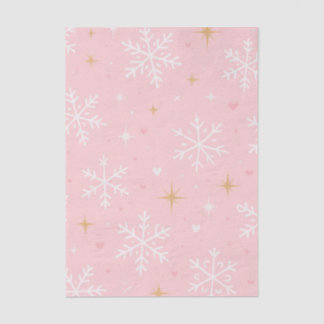 Seda Floco de Neve Rosa e Papel Tecido de Natal com Bri