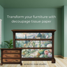 Florais e Papel de Tecido de Decoupage de Villa
