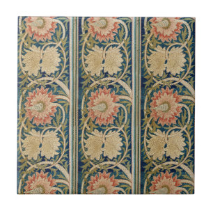 Seda Floral Bordada Antiga William Morris Pink