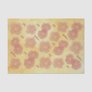 Seda Floral em Pinks N Golds Papel de Tecido