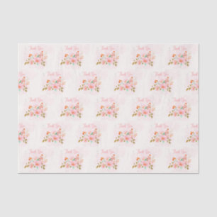 Seda Floral Obrigado Papel De Presente