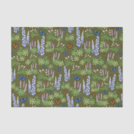 Seda Flores e borboletas desacoplam papel de tecidos tr