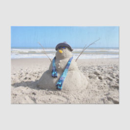 Seda Flórida Snowman - Escultura de areia - Papel Tecid