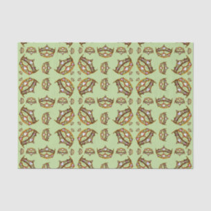 Seda Folha de Dourado Coração Coroa Tiaras Papel de Tec