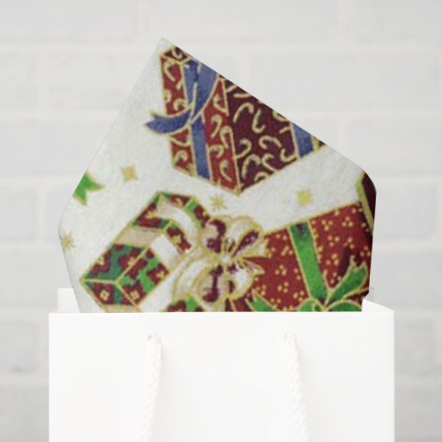 Seda Folha de Natal presente Papel de padrão Feriado (Sacola de presentes)