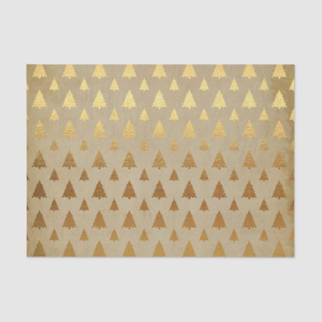 Seda Folha de Ouro e Papel Kraft Árvore de Natal Russo (Frente )