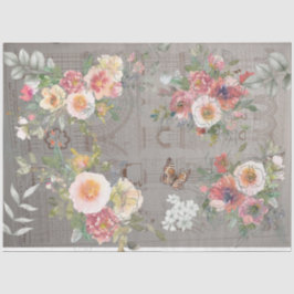 Seda Folha de papel absorvente design floral gótico