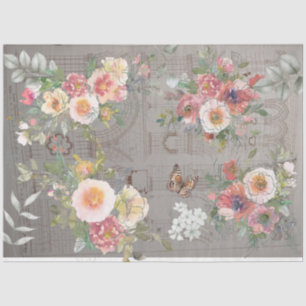 Seda Folha de papel absorvente design floral gótico