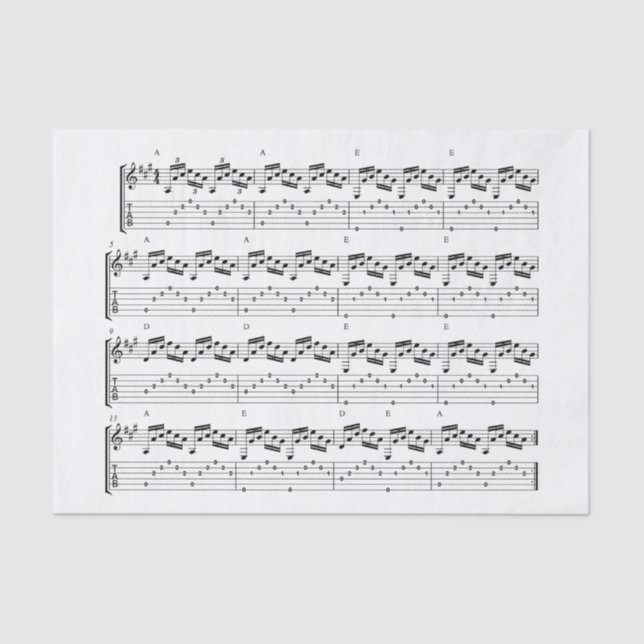 Seda folha de papel para tecidos musicais (Frente )